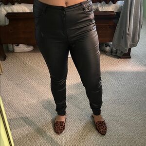 Black Faux Leather Pants